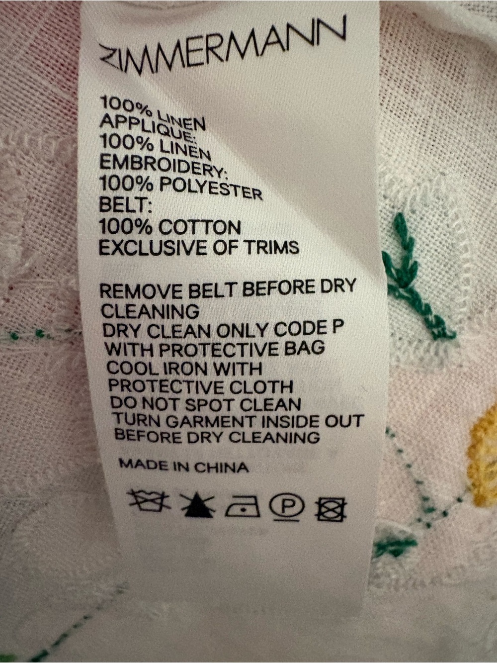 Zimmermann White Linen Maxi Dress Fiesta Embroidery Size 0 **See Description** - Picture 6 of 6